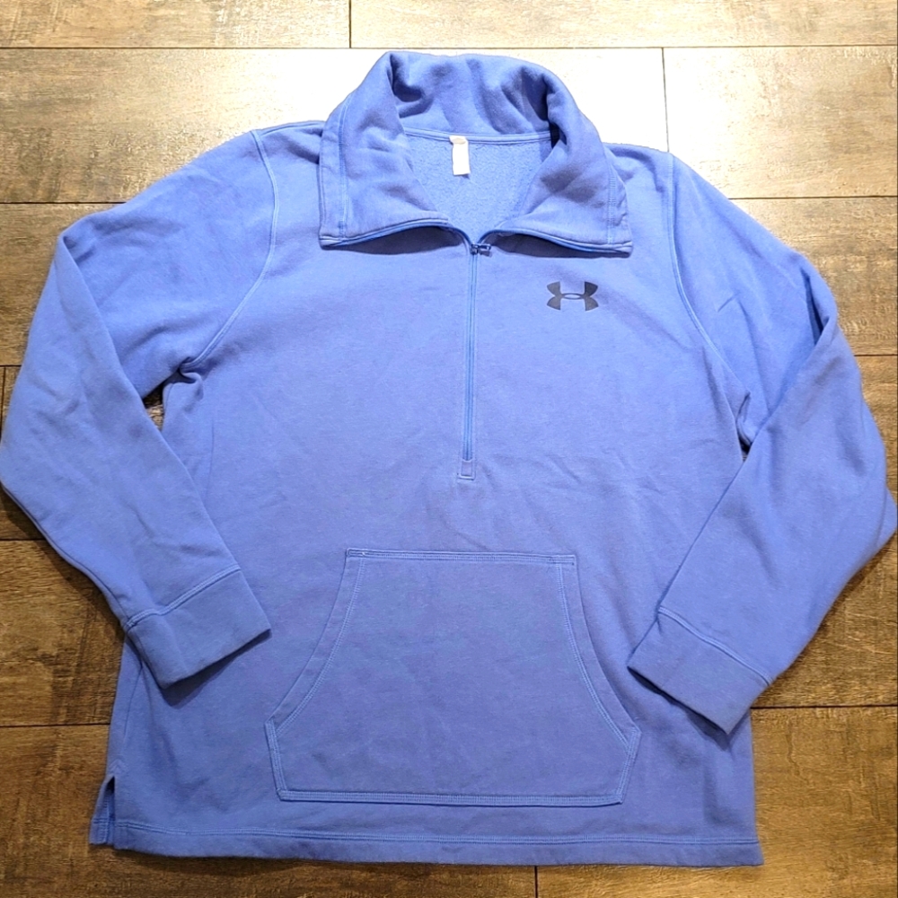 Under Armour Womens Size XLarge Fleece Lined Half Zip Pullover Sweater Blue